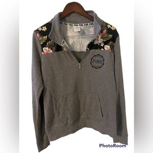VICTORIA'S SECRET PINK 1/4 ZIP HAWAIIAN FLORAL PRINT‎